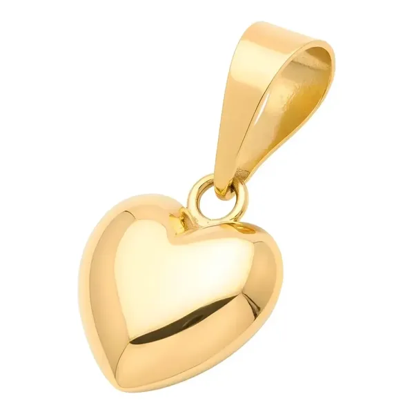 Dije Corazón Inflado Oro 10k Minimalista para Mujer - Imagen 1