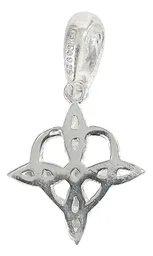 Dije Corazón Nudo de Bruja Plata .925 Amuleto Protección - Imagen 1