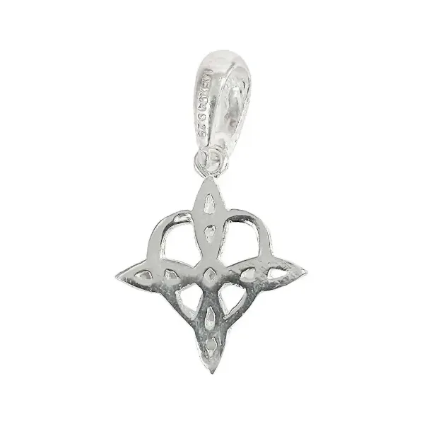 Dije Corazón Nudo de Bruja Plata .925 Amuleto Protección - Imagen 1