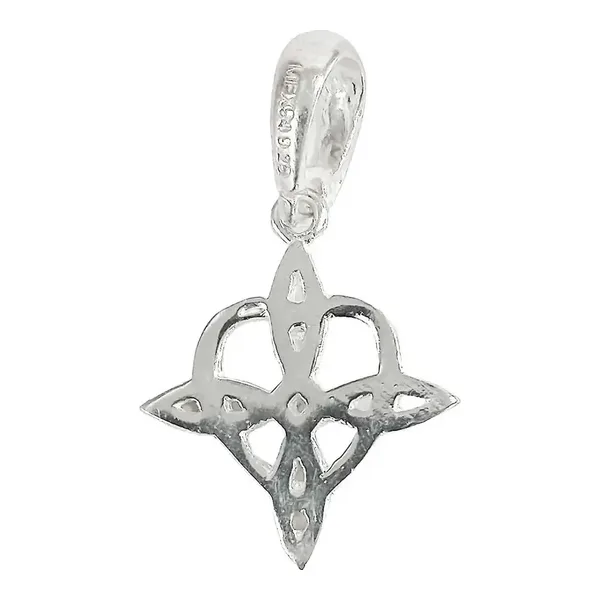 Dije Corazón Nudo de Bruja Plata .925 Amuleto Protección - Imagen 1