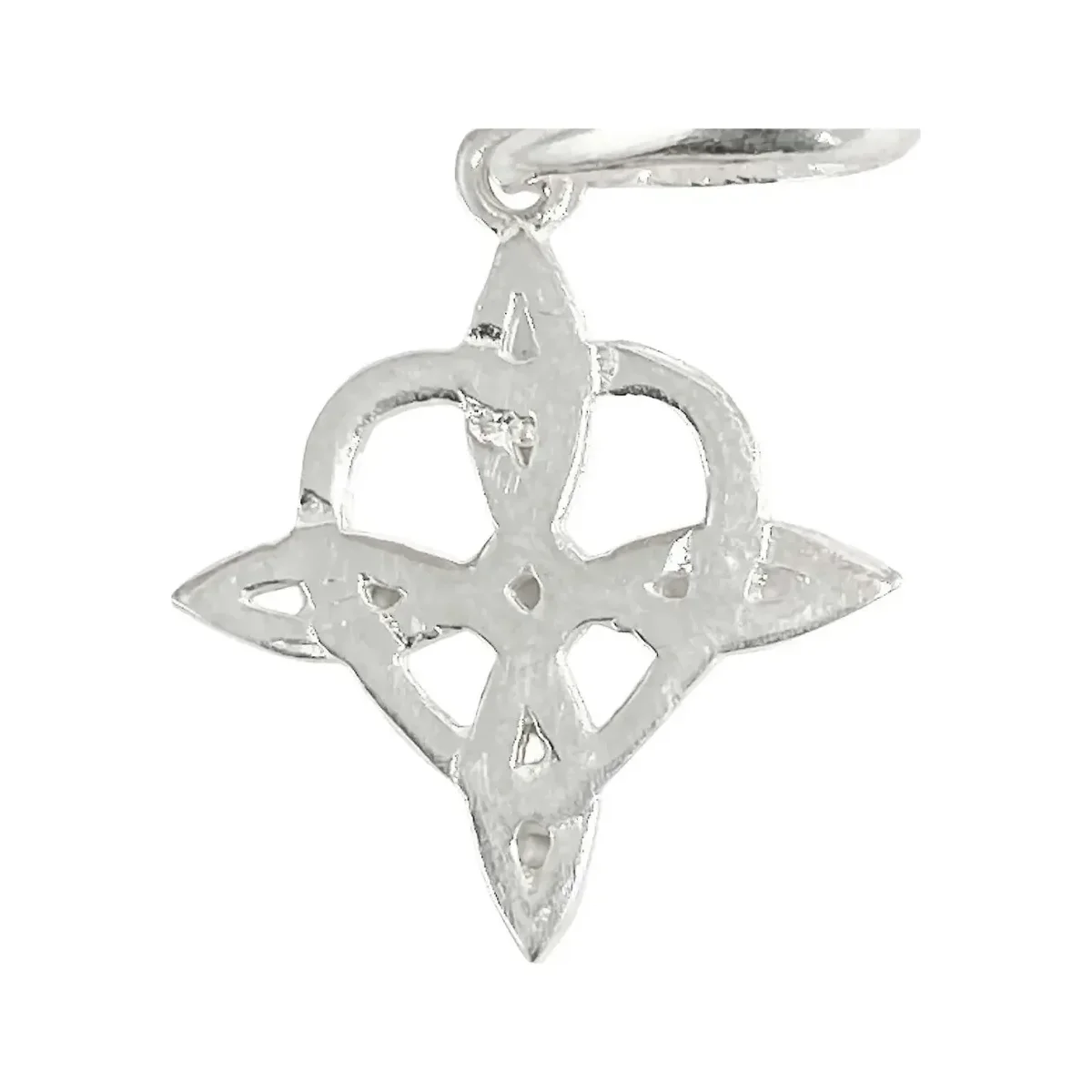 Dije Corazón Nudo de Bruja Plata .925 Amuleto Protección - Imagen 2