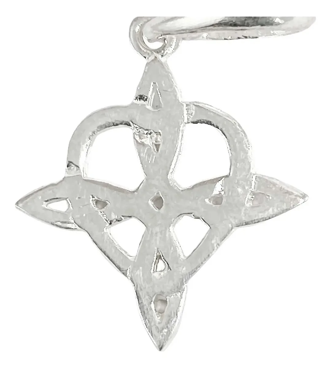 Dije Corazón Nudo de Bruja Plata .925 Amuleto Protección - Imagen 1
