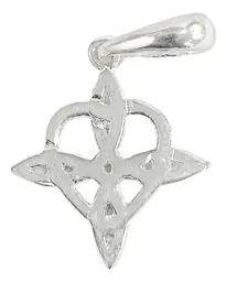 Dije Corazón Nudo de Bruja Plata .925 Amuleto Protección - Imagen 3