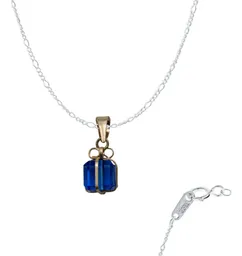 Dije Corazón Oro 10k Zirconia Azul con Cadena Estilo Collar - Imagen 1