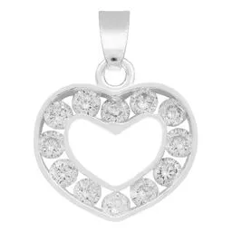 Dije Corazón Plata 925 con Zirconia Blanca para Mujer - Imagen 1