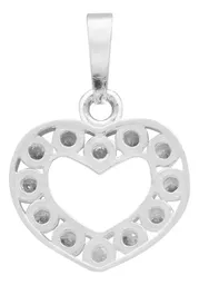 Dije Corazón Plata 925 con Zirconia Blanca para Mujer - Imagen 2