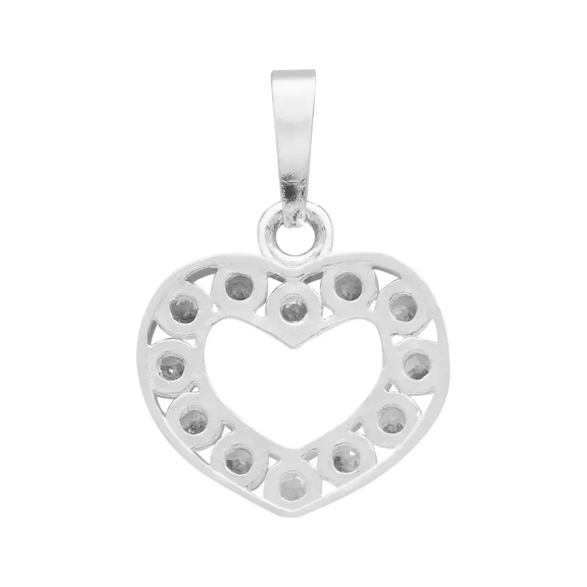 Dije Corazón Plata 925 con Zirconia Blanca para Mujer - Imagen 2