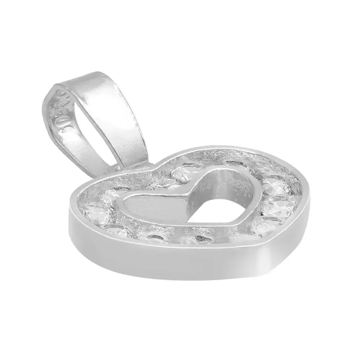 Dije Corazón Plata 925 con Zirconia Blanca para Mujer - Imagen 3