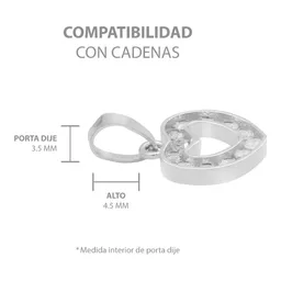 Dije Corazón Plata 925 con Zirconia Blanca para Mujer - Imagen 6