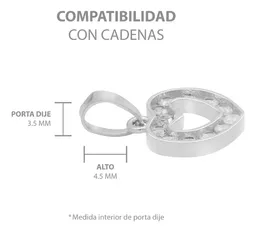 Dije Corazón Plata 925 con Zirconia Blanca para Mujer - Imagen 6