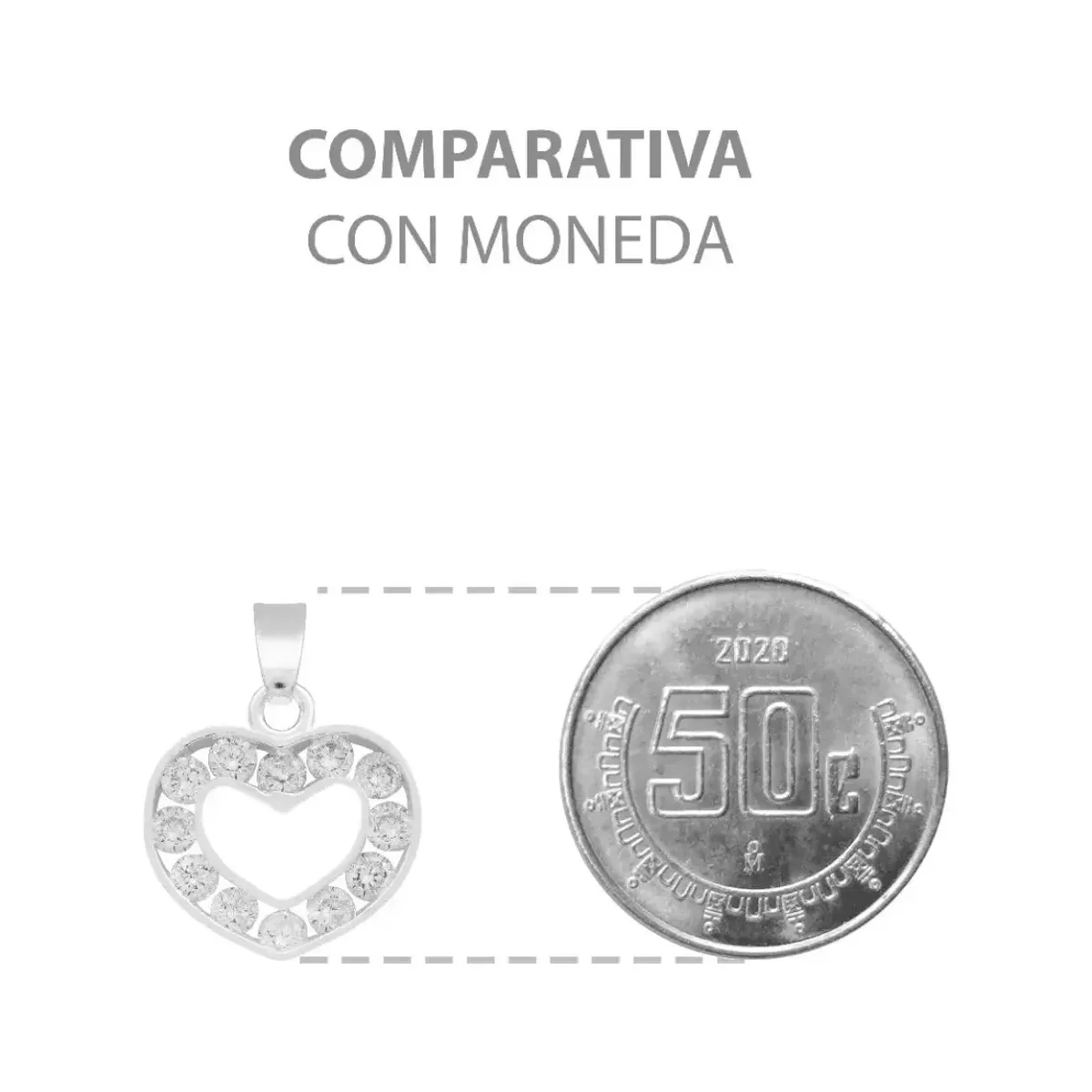 Dije Corazón Plata 925 con Zirconia Blanca para Mujer - Imagen 8