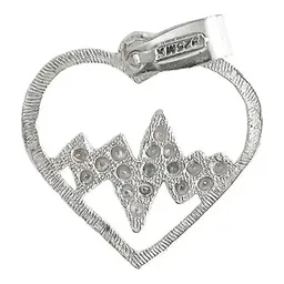 Dije Corazón Plata 925 Ritmo con Zirconia - Imagen 2