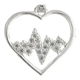 Dije Corazón Plata 925 Ritmo con Zirconia - Imagen 3