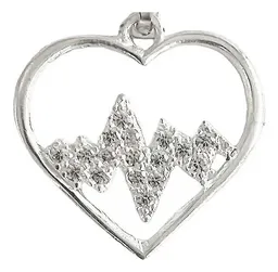 Dije Corazón Plata 925 Ritmo con Zirconia - Imagen 3
