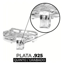 Dije Corazón Plata Ley .925 con Zirconia Blanca Liso - Imagen 3