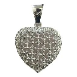 Dije Corazón Plata Ley .925 con Zirconia Blanca Zirconias - Imagen 1