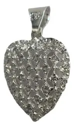 Dije Corazón Plata Ley .925 con Zirconia Blanca Zirconias - Imagen 2