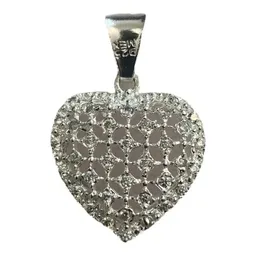 Dije Corazón Plata Ley .925 con Zirconia Blanca Zirconias - Imagen 3
