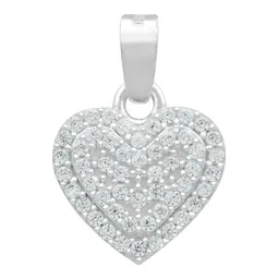 Dije Corazón Plata Ley .925 con Zirconia Blanca - Imagen 1