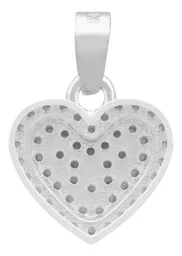 Dije Corazón Plata Ley .925 con Zirconia Blanca - Imagen 2