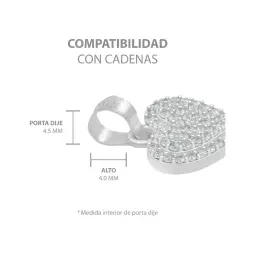 Dije Corazón Plata Ley .925 con Zirconia Blanca - Imagen 6