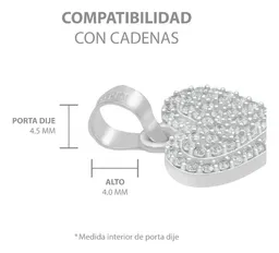 Dije Corazón Plata Ley .925 con Zirconia Blanca - Imagen 6