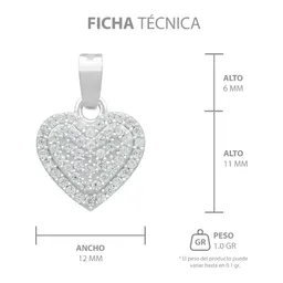 Dije Corazón Plata Ley .925 con Zirconia Blanca - Imagen 7