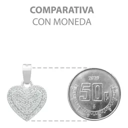 Dije Corazón Plata Ley .925 con Zirconia Blanca - Imagen 8