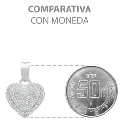 Dije Corazón Plata Ley .925 con Zirconia Blanca - Imagen 8