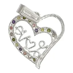 Dije Corazón Plata Ley 925 con Zirconia Brillante - Imagen 2