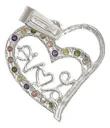 Dije Corazón Plata Ley 925 con Zirconia Brillante - Imagen 2