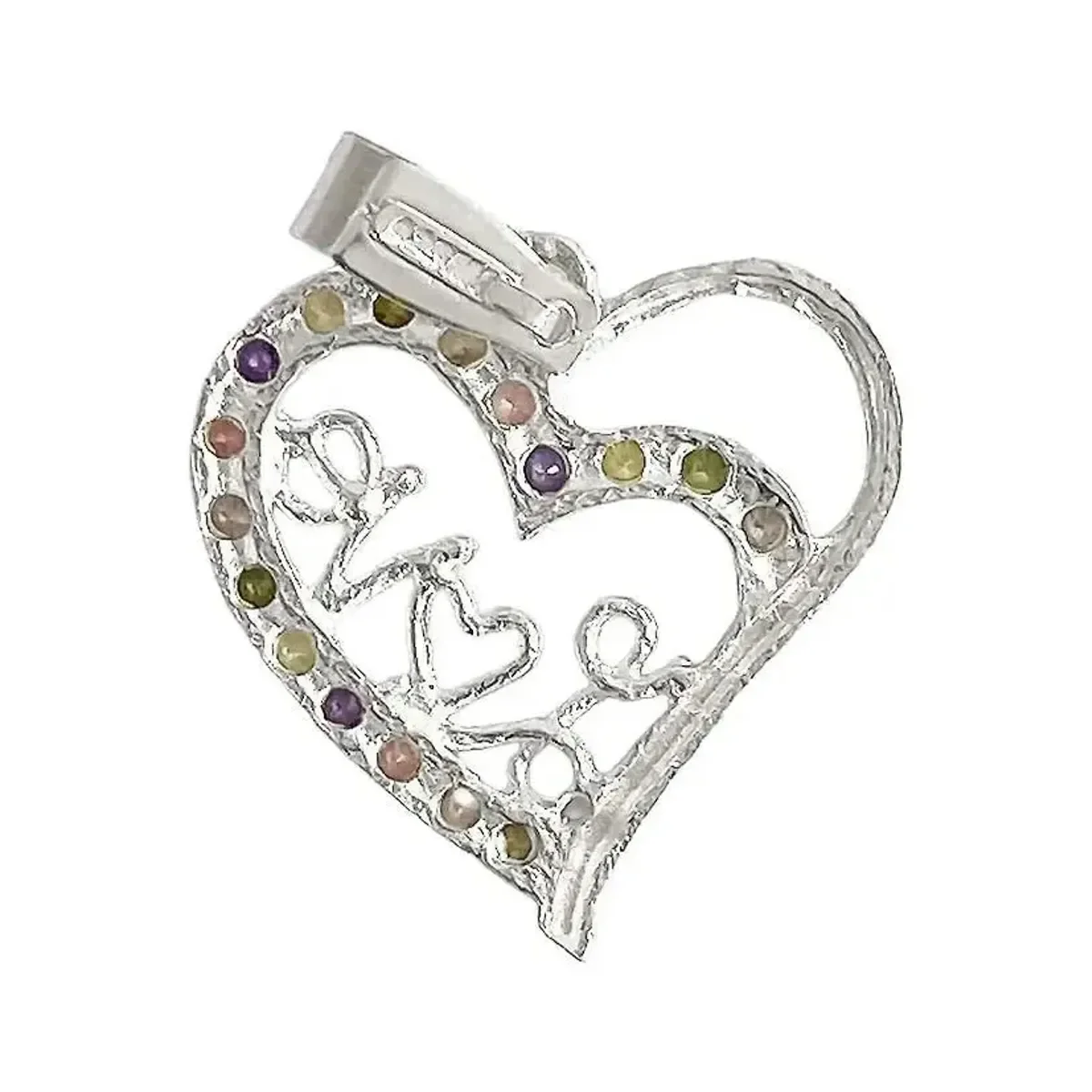 Dije Corazón Plata Ley 925 con Zirconia Brillante - Imagen 2
