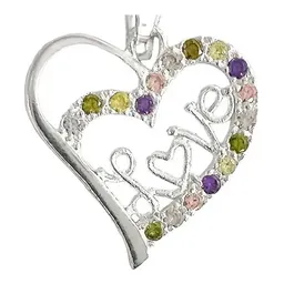 Dije Corazón Plata Ley 925 con Zirconia Brillante - Imagen 3