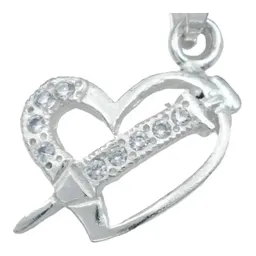 Dije Corazón Plata Ley .925 con Zirconias para Mujer Elegante - Imagen 2