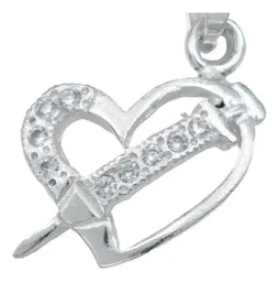 Dije Corazón Plata Ley .925 con Zirconias para Mujer Elegante - Imagen 2