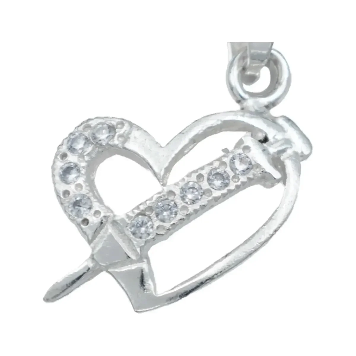 Dije Corazón Plata Ley .925 con Zirconias para Mujer Elegante - Imagen 2