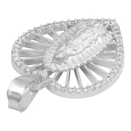 Dije Corazón Virgen Guadalupe Plata 925 Zirconia Mujer - Imagen 5