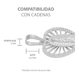 Dije Corazón Virgen Guadalupe Plata 925 Zirconia Mujer - Imagen 7