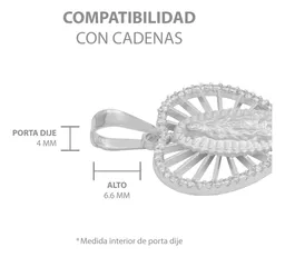 Dije Corazón Virgen Guadalupe Plata 925 Zirconia Mujer - Imagen 7