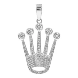 Dije Corona de Rey Plata 925 con Zirconia Transparente - Imagen 1