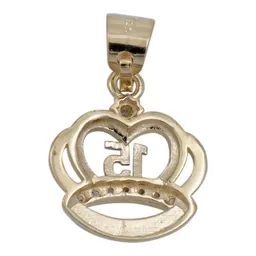 Dije Corona Quince Años Oro 10k con Zirconia Multicolor - Imagen 3