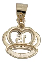 Dije Corona Quince Años Oro 10k con Zirconia Multicolor - Imagen 3