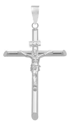 Dije Crucifijo Tubular Plata Ley 925 para Hombre - Imagen 1