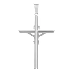 Dije Crucifijo Tubular Plata Ley 925 para Hombre - Imagen 2