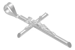 Dije Crucifijo Tubular Plata Ley 925 para Hombre - Imagen 3