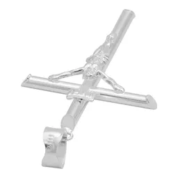 Dije Crucifijo Tubular Plata Ley 925 para Hombre - Imagen 5