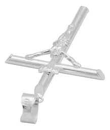 Dije Crucifijo Tubular Plata Ley 925 para Hombre - Imagen 5