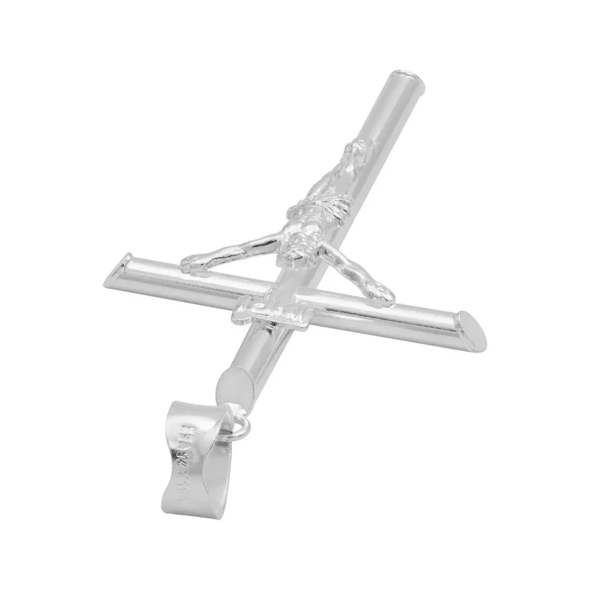 Dije Crucifijo Tubular Plata Ley 925 para Hombre - Imagen 5