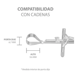 Dije Crucifijo Tubular Plata Ley 925 para Hombre - Imagen 6