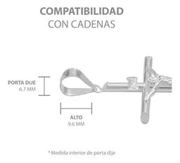 Dije Crucifijo Tubular Plata Ley 925 para Hombre - Imagen 6
